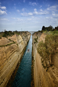 The corinth canal connects the gulf of corinth with the saronic gulf in the aegean sea in greece. 