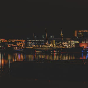 Illuminated city at night