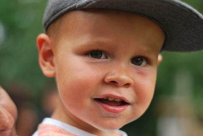 Close-up portrait of cute boy