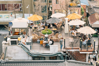 Chairs and tables in restaurant