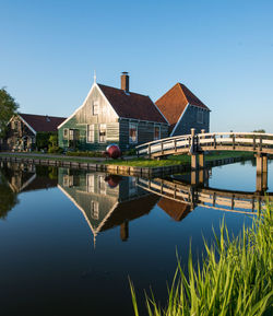 Reflection of built structure on water