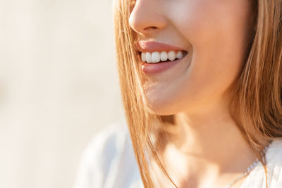 Portrait of a beautiful teenage girl smiling
