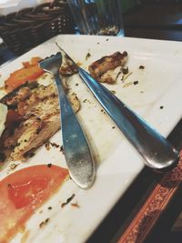 Close-up of food served in plate