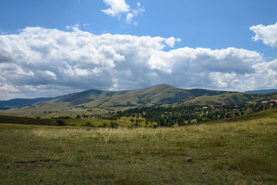 Scenic view of field against sky