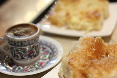 Close-up of food on table