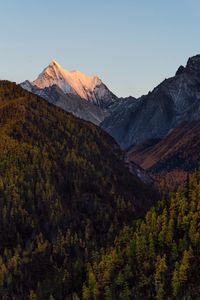 Scenic view of mountains against clear sky