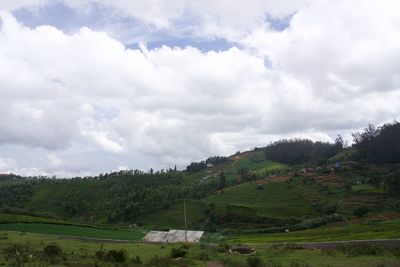 Scenic view of field against sky