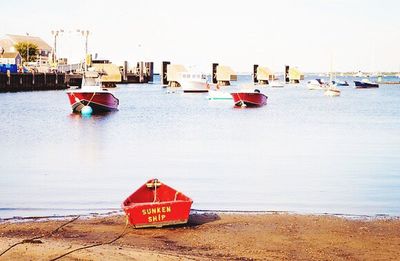 View of boats in sea