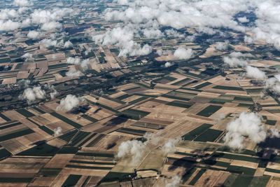 High angle view of landscape against sky