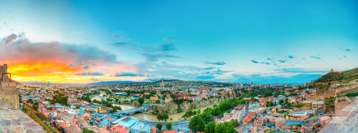 Panoramic view of cityscape against sky