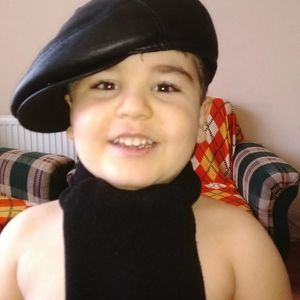 Portrait of smiling boy wearing hat