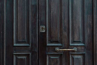 Full frame shot of closed wooden door