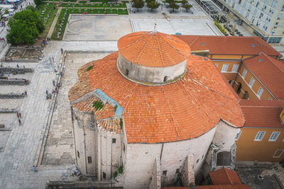 High angle view of residential building