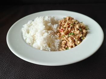 Close-up of food served in plate