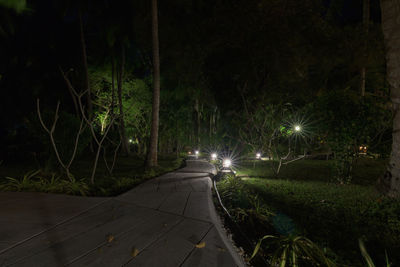 Empty road at night