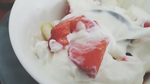 Close-up of ice cream in plate