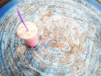 High angle view of coffee on table