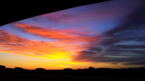 Silhouette of landscape at sunset