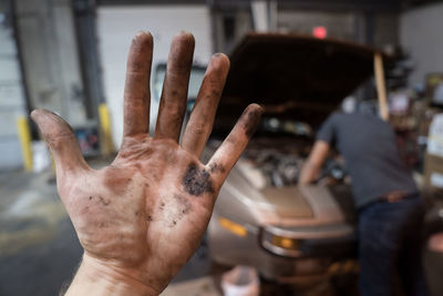 Close-up of cropped hand