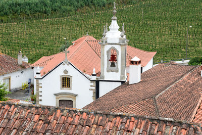 High angle view of roof of building