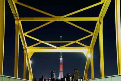 Low angle view of suspension bridge