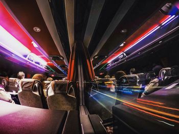 Blurred motion of train at night