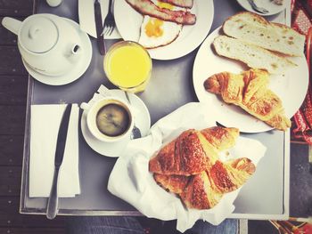 Close-up of food on table