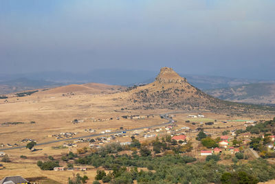 High angle view of landscape against sky