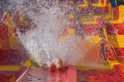 Close-up of multi colored water