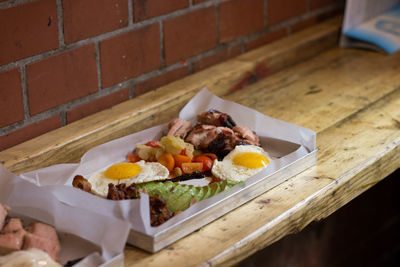 Close-up of served food