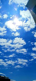 Low angle view of clouds in blue sky