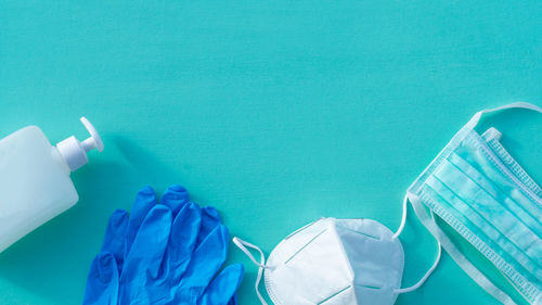 High angle view of hands in swimming pool