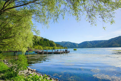 Scenic view of river against sky