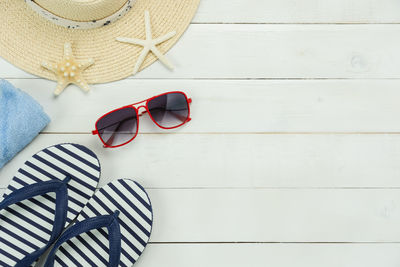 Directly above shot of sunglasses on table