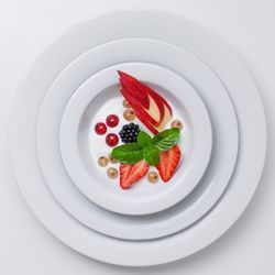 Close-up of strawberries in plate