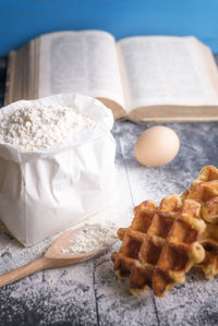 Close-up of dessert on table