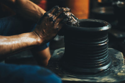 Close-up of man working