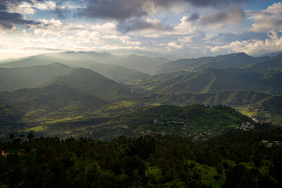 Scenic view of mountains against sky