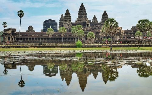 Reflection of temple in water