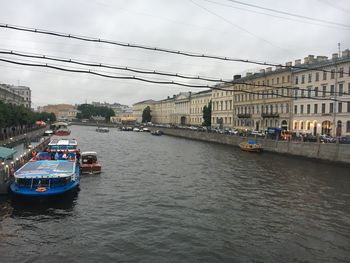 View of bridge over river in city