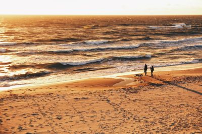 Scenic view of sea at sunset