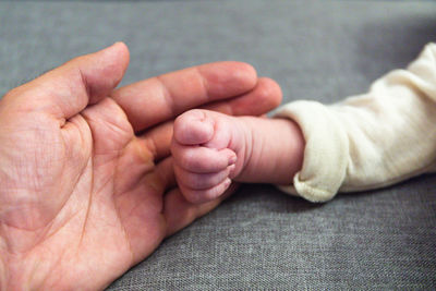 Close-up of baby hand