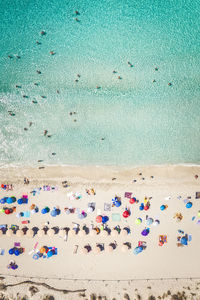 High angle view of beach