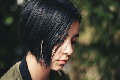 Close-up of a young woman