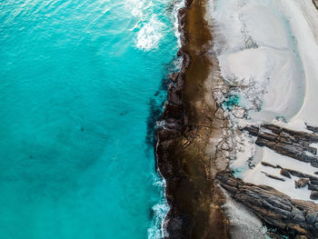 High angle view of swimming pool in sea