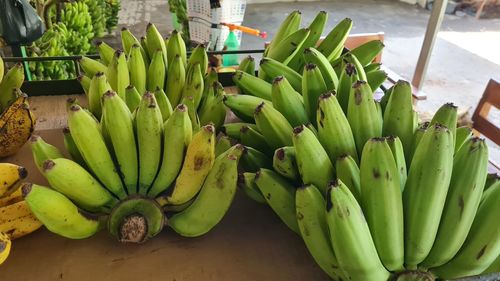 High angle view of fruits for sale at market stall