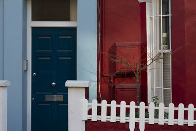 Closed door of building