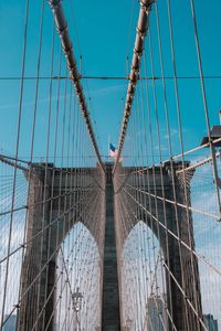 Low angle view of suspension bridge