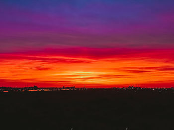 Scenic view of dramatic sky during sunset