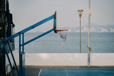 Sailboat on sea against sky